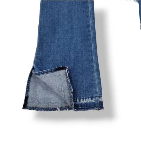 Kancan Curvy Split Released Hem Flare Distressed Denim Size 9/28 - Picture 6 of 11